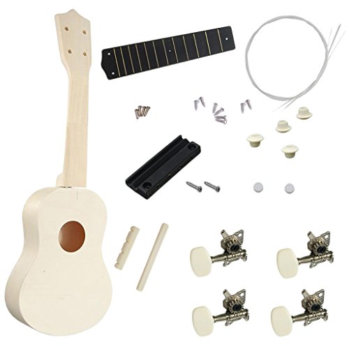 image for MonkeyJack DIY 21inch Basswood Soprano Ukulele Kits Handmade Unfinishe