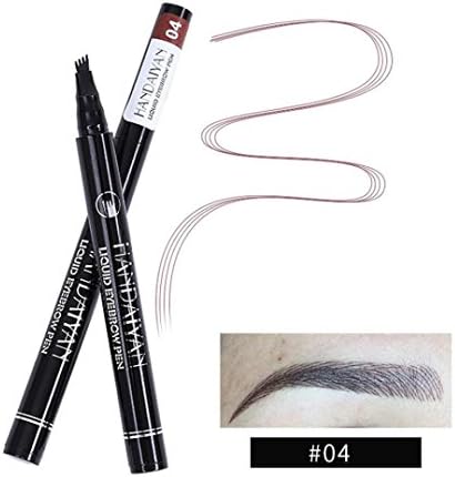 ❤JPJ(TM)❤️ Tattoo Eyebrow Pen,Women Eyebrow Tattoo Pen Waterproof Fork Tip Sketch Beauty Eyebrow Makeup Pen Microblading Ink Sketch (D)