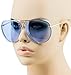 FLAWLESS EYEWEAR Oval Oceanic Lens Twirl Metal Design Frames Pilot Police Sunglasses (Blue, 65)