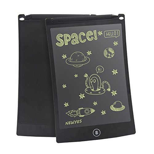 NEWYES 8.5 Inches LCD Writing Tablet with Lock Function Office Whiteboard Bulletin Board Kitchen Memo Notice Fridge Board Magnetic Daily Planner Gifts for Kids (Black+Lanyard)