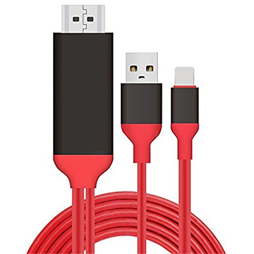 Click Here to See More Images Rumfo MHL Lightning to HDMI Adapter, Digital Audio AV Adapter Plug and Play HD 1080P HDTV Mirroring Cable for iPhone 7 7 Plus 6 6S Plus 5 5S SE , iPad air 2 mini iPod