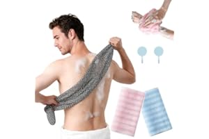 Exfoliating Shower Towel, 2PCS Exfoliating Antibacterial Shower Towel, Exfoliating Towel for Men & Women, Long Washcloth Back