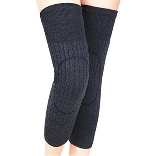 Unisex Cashmere Wool Knee Brace Pads Winter Warm Thermal Knee Warmers Sleeve for Women Men (Dark Grey)