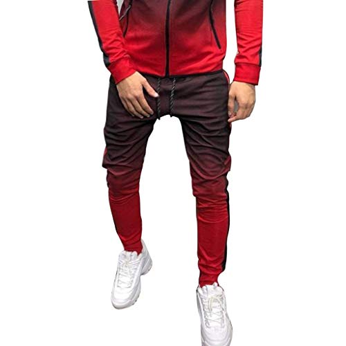 AgrinTol Mens Sports Pants, Fashion Men's Outdoor Packwork Graduated Black Splicing Drawstring Trousers Pants - Thumbnail 5