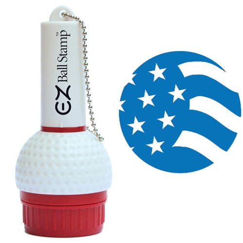 EZBallStamp Golf Ball Stamp - Blue USA Flag