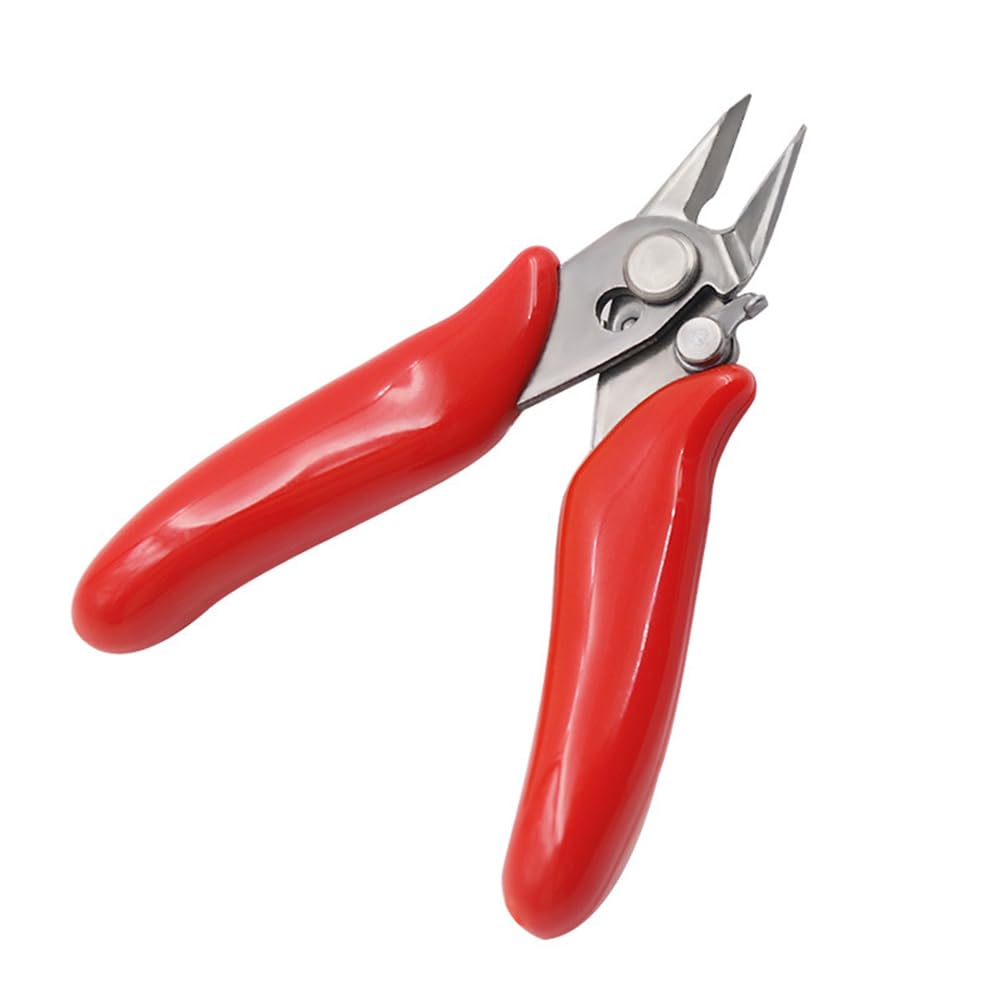 Wire Cutter, 3.5inch Spring-Loaded Cutting Pliers Micro Flush Trimmer Side Snips Diagonal Plier for Electrical Cutting, Coil Making, DIY Jewelry