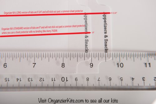 Ahh Hah! Family Recipe Organizer Kits: LONG Index Tabs for Three-ring Binder with Cover