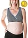 Kindred Bravely French Terry Racerback Nursing Sleep Bra for Maternity/Breastfeeding (Large, Grey with Blue Trim)