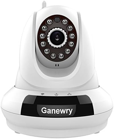 Ganewry 720P WiFi Indoor IP Pan/Tilt Camera, Remote Surveillance, Viewing & Control via App, 16GB Micro-SD Card Included (PS2,White)