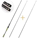 CAMERO 2-Pieces Baitcasting Rod Carbon Fiber M/MH-Power Alternative Top Piece Ceramic Guides Fishing Pole Sensitive EVA Grip 6.8-Feet Gold