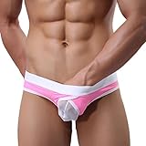 Binmer(TM)Sexy Mens Breathe Underwear Briefs Bulge Pouch Shorts Underpants (M, pink)