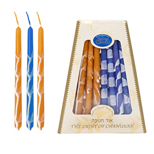 Hanukkah Candles by Safed Candles, Handcrafted in Israel, 4 Boxes of