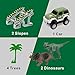HOMOFY Dinosaurs Toys Race Car Tracks with 96 Pieces Flexible Tracks Set 2 Dinosaurs and Military Vehicles 4 Trees&2 Slopes for Kids Toddlers Toys 1 2 3 4 Years Old Boys&Girls