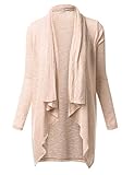J.TOMSON Women's Long Sleeve Open Front Draped Cardigan with High Low Hem