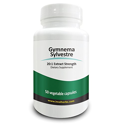 Real Herbs Gymnema Sylvestre Extract - Derived from 14,000mg of Gymnema Sylvestre with 20 : 1 Extract Strength - Regulates Blood Sugar Levels, Support Weight Management - 50 Vegetarian Capsules
