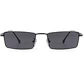 Laurinny Small Y2K Narrow Rectangle Sunglasses Womens Mens Retro 80s 90s Sun glasses UV400 Sunnies