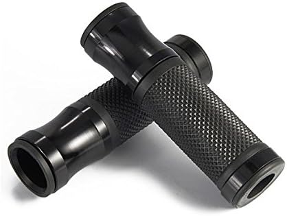 2 X 7/8"(22mm) Universal Motorcycle Parts Enduro Dual Sport Bike MX Motocross Aluminum & Soft Rubber Gel Handlebar Handle bar Grips Black (B2#) Fit for HONDA CB600F Hornet 2007-2012 (F-18/H-607)