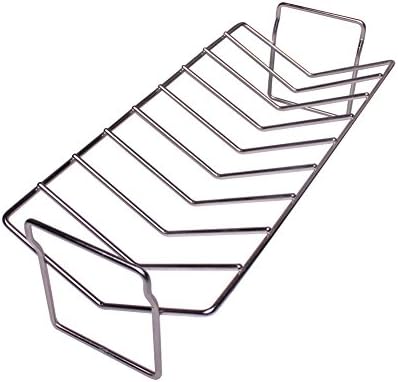 WRKAMA BBQ 16" Stainless Steel Vertical V Rib Rack 9 Dual-Purpose Grill Roast