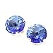 pewterhooter 925 Sterling Silver stud earrings for women made with sparkling Light Blue crystal from Swarovski®. London gift box. Hypoallergenic & Nickle Free Jewellery for Sensitive Ears
