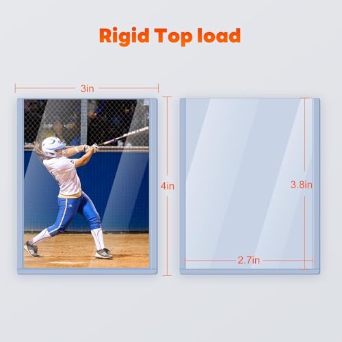 Top loaders 200 Piece, 3" x 4"Clear Rigid Card Cases for Collectibles, （100 Hard Toploaders + 100 Clear Sleeves） for Trading Card Games (MTG), Sports Cards