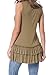 levaca Womens Shirts Sleeveless Ruffle Loose Fit Flare Tunic Tops Army Green XL