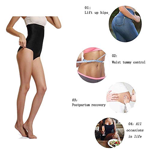 DREAM SLIM Women's High-Waist Seamless Body Shaper Briefs Firm Control Tummy Slimming Shapewear Panties Girdle Underwear(Black, XL/XXL) - Thumbnail 5