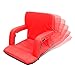 Portable Stadium Seat Chair, Sportneer Reclining Seat for Bleachers with Padded Cushion Shoulder Straps, Red, 2 Pack