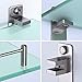 HOMEIDEAS 2-Tier Bathroom Glass Shelf - 14 Inch Thick Tempered Frosted Glass, Wall Mounted Brushed Nickel Shelf - Rustproof SUS 304 Stainless Steel