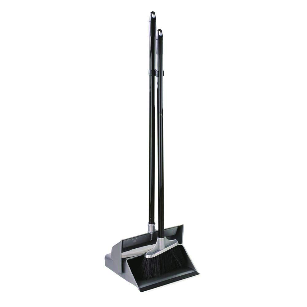 Elliott Lobby Dustpan and Brush with Self-Closing Lid, Black, 10F30044
