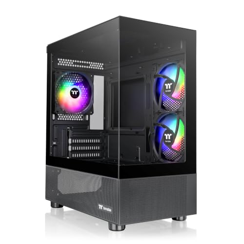 Thermaltake View 170 TG ARGB Black Micro-ATX Case; 3x120mm ARGB Fans Included; Supports Up to 280mm Radiator; Front & Side Dual Tempered Glass Panel; CA-1Z4-00M1WN-00; 3 Year Warranty