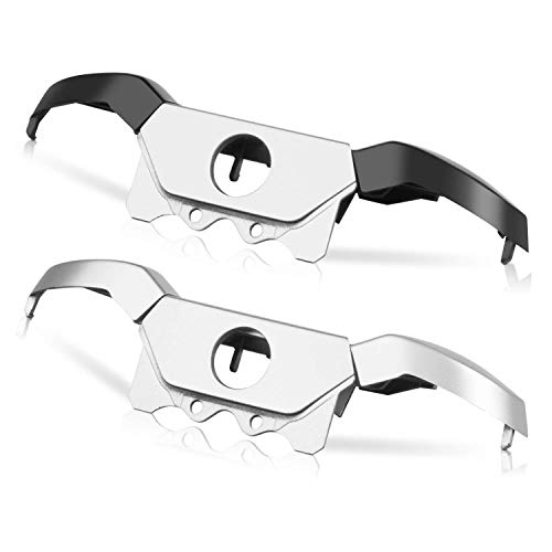 Yoogeer 2 Color Black+Silver Bumper Trigger LB RB Button Replacement for Xbox One Elite Controller, with T6 T8H Screwdriver Kit,2019 Updated Oil Injection Design -Silver+Black