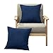 Oubonun Faux Linen Throw Pillow Covers 18x18, Navy Blue Decorative Pillow Cover for Sofa Bed Couch, Set of 2