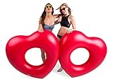 BigMouth Inc Giant Double Heart Multi-Person Pool Float, Perfect for 2 People, Funny Inflatable Vinyl Summer Pool or Beach Toy, Patch Kit Included