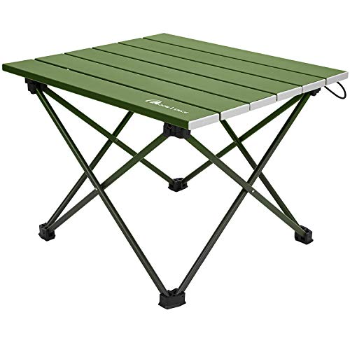 Moon Lence キャンプテーブル アルミ ロールテーブル アウトドア ハイキング BBQ 折りたたみ式 コンパクト 超軽量 収納袋つき商品画像