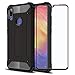 FaDream for Xiaomi Redmi Note 7 / Redmi Note 7 Pro Case, 2 in 1 Shockproof Hybrid Dual Layer Heavy Duty Protective Cover with Tempered Glass Screen Protector(Black)