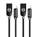 mcdodo Upgraded Power Off/On Smart LED Auto Disconnect Nylon Braided Sync Charge USB Data 4FT/1.2M Cable Compatible iPhone 14/13/12/11 Pro Max (2 Pack Black, 4FT)