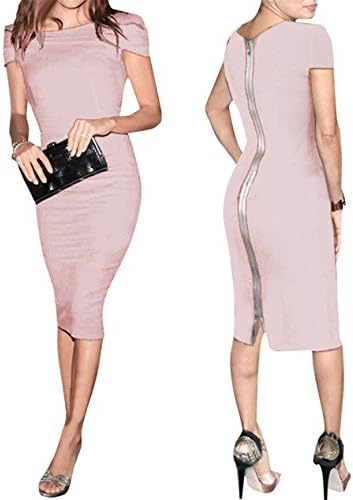 Silk Art Women Sexy Bodycon Zipper Bandage Party Club Pencil Midi Dress