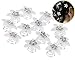 Set Kit of Gorgeous Weddings / Proms / Balls Hair Decorations With 12pcs Silver Colored Spirals / Twists / Twisted Pins / Clips / Curlies In White Acrylic Flowers Shapes Studded With Clear Rhinestones / Crystals / Gemstones By VAGA