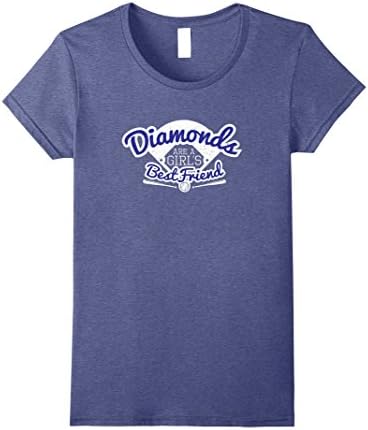 Womens Softball Diamonds are a Girl's Best Friend shirt gift blue Medium Heather Blue