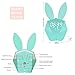 Bunny Rabbit Alarm Clock LED Night-Light Voice Control Sound Sensitive Time Temperature Digital Display Strong Magnetic Adsorption Li-ion Battery Rechargeable Baby Gift (Macaron Blue)