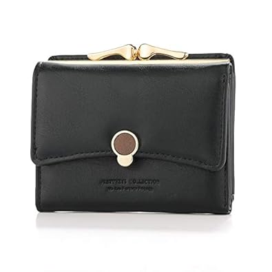 moca Womens Girls Mini Short Small Wallet Clutch Purse Card Holder For womens girls (Black)
