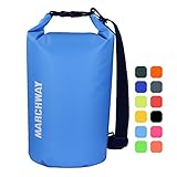 MARCHWAY Floating Waterproof Dry Bag 5L/10L/20L/30L, Roll Top Sack Keeps Gear Dry for Kayaking, Rafting, Boating, Swimming, Camping, Hiking, Beach, Fishing, Sport (Light Blue, 20L)