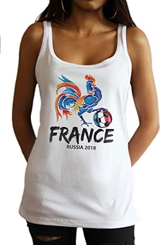 Jersey Tank Top France Rooster Football Russia World Cup 2018 Print JTK1315 (Small)