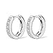 SELOVO Girl's Cubic Zirconia Round Huggie Hoop Earrings Silver Tone White