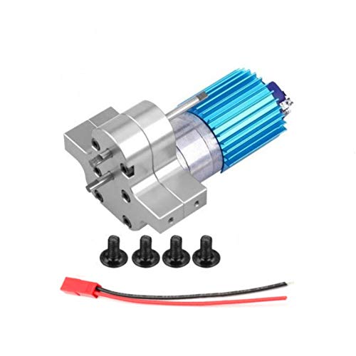 Leoie Premium New 370 Brushed Motor with Alloy Heat Sink Gear Box Set for WPL Henglong C14 C24 B14 B24 B16 B36 4x4 6x6 Upgraded Parts Gearbox Assembly (Silver)