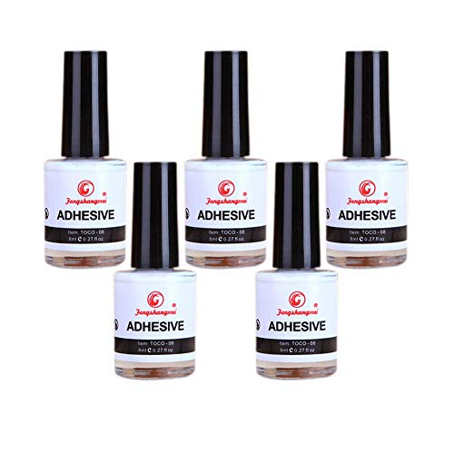 [Ship From CA,US] 5PCS Galaxy Star Nail Art Glue for Foil Sticker Nail Transfer Tips Decorations Adhesive White 8ml (5bottles, 8ml) - Thumbnail 2