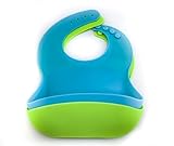 Unique 2 pack Silicone Bibs with Pockets for Kids- Waterproof, 100% Food Grade Silicone - Easy Clean - Soft and Comfortable to wear!