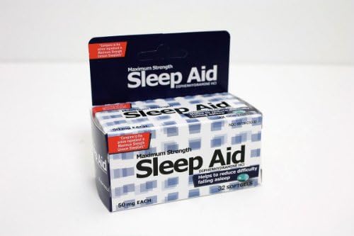 Maximum Strength Sleep Aid Softgels, 50mg, 32 Count, Compare to Unisom Sleepgels