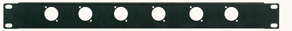 Perforated Lid Panel 1U Rack 19 with 6 Holes for XLR/Speakon (TM) Connector (24 mm Diameter)