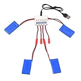 YouCute 4pcs 3.7V 780mAh official Battery and 1to6 charger for Wltoys V636 V686 V686G V686K JJRC V686 RC quadcopter drone spare parts